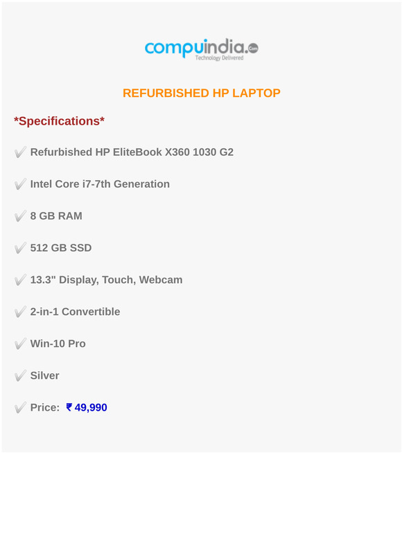 REFURBISHED HP ELITEBOOK X360 1030 G2