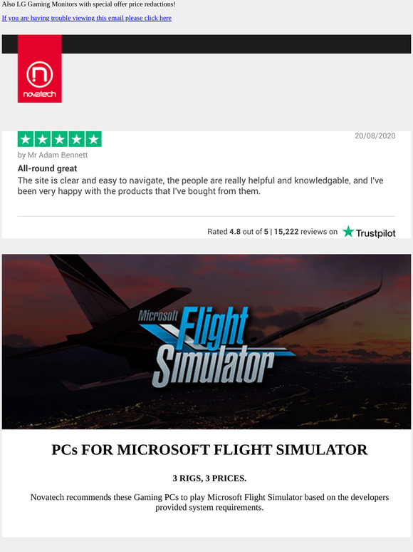 Need a new System to play Microsoft Flight Simulator?