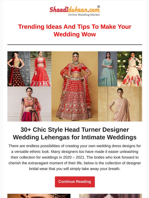 Designer Wedding Lehengas for Intimate Weddings