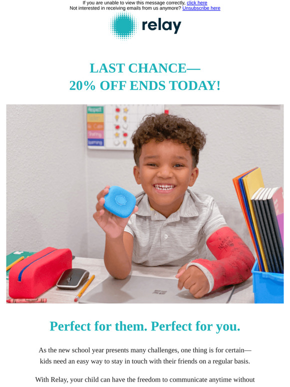 20% off - Sale ends today