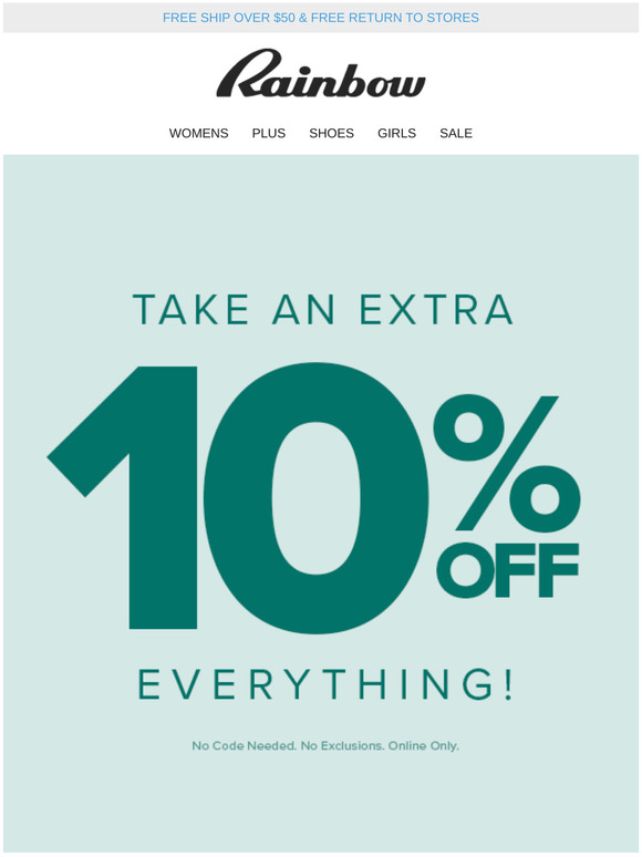 Rainbow Shops It’s here! 😱🏃 10 OFF EVERYTHING! 🎉 Milled