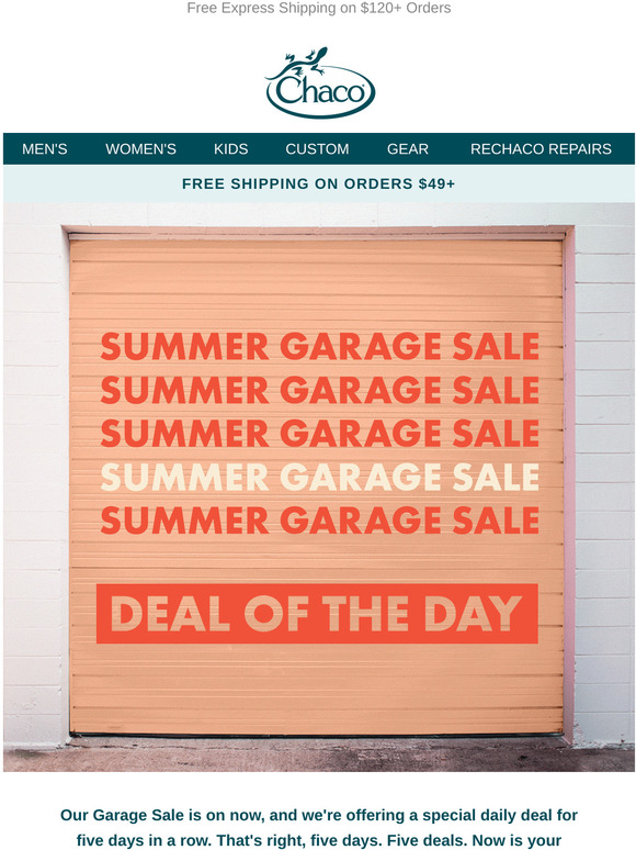 chaco garage sale