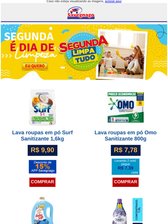 Na Segunda Limpa Tudo você economiza e concorre a prêmios semanais. Aproveite!