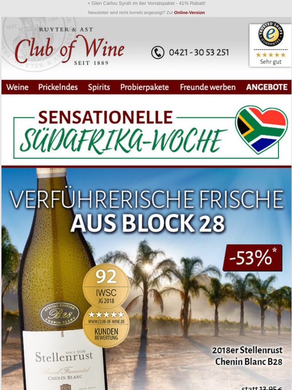 club-of-wine.de - Online Shop für Weine: Südafrika-Woche: - 53% auf ...