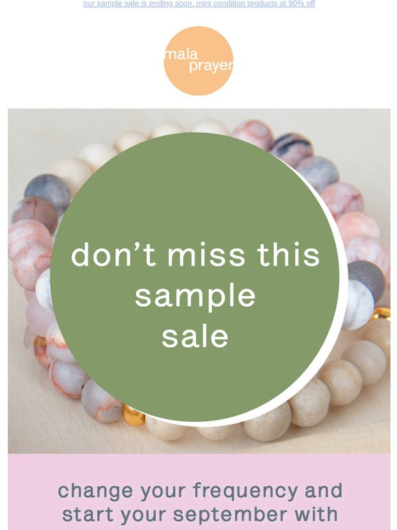 sample sale - everything on sale from $5.99