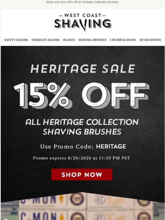 West Coast Shaving No Joke! 15 OFF Heritage Starts Now 🎉 Milled