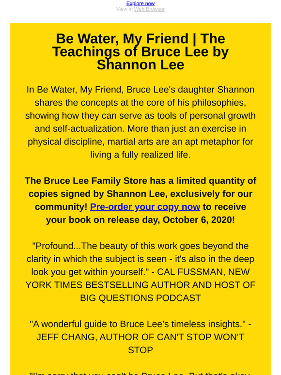 Bruce Lee Official Store Pre Order Shannon Lee S New Book Today Milled