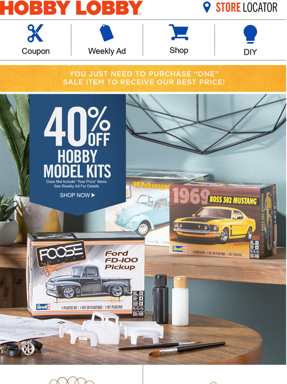 Hobby Lobby 40 Off Hobby Model Kits Milled