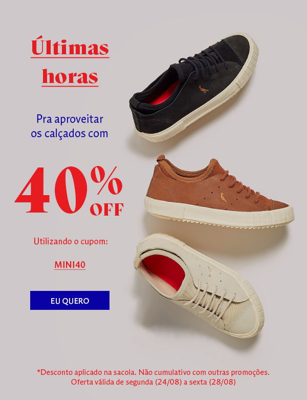 Reserva: Últimas horas: Calçados com 40%OFF | Milled