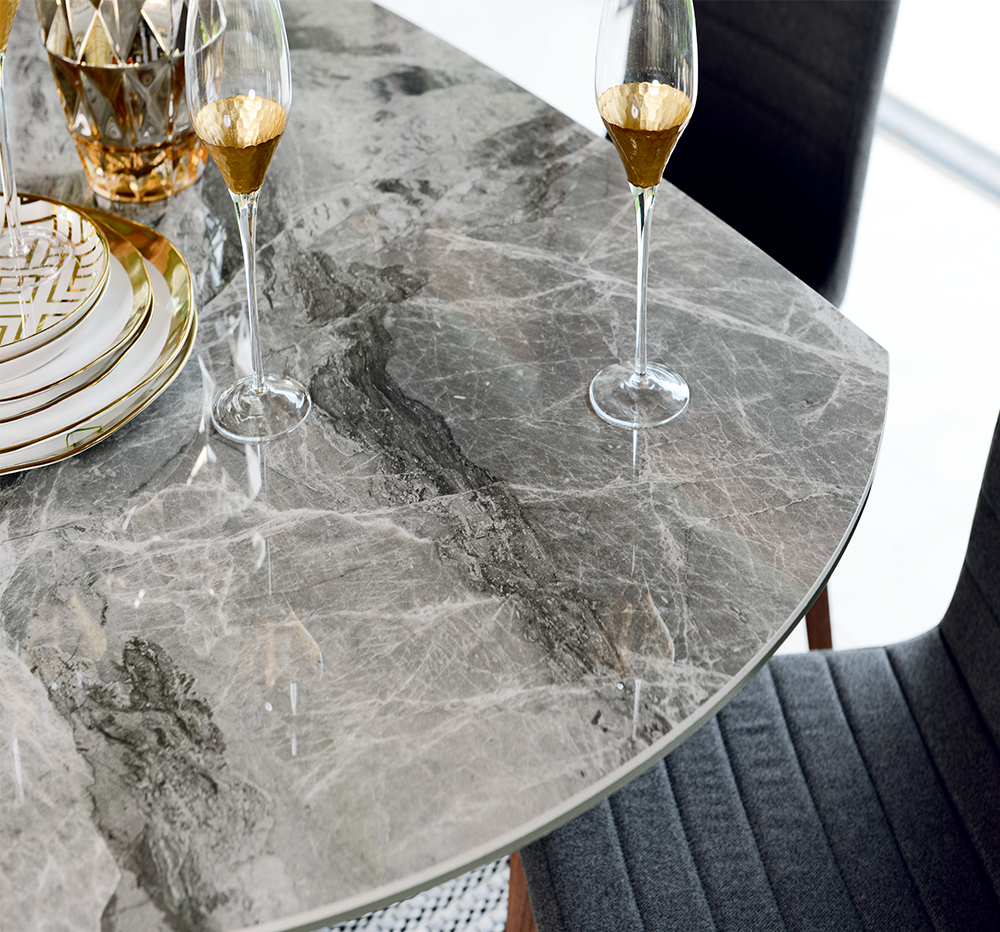 lille marble ceramic extending dining table