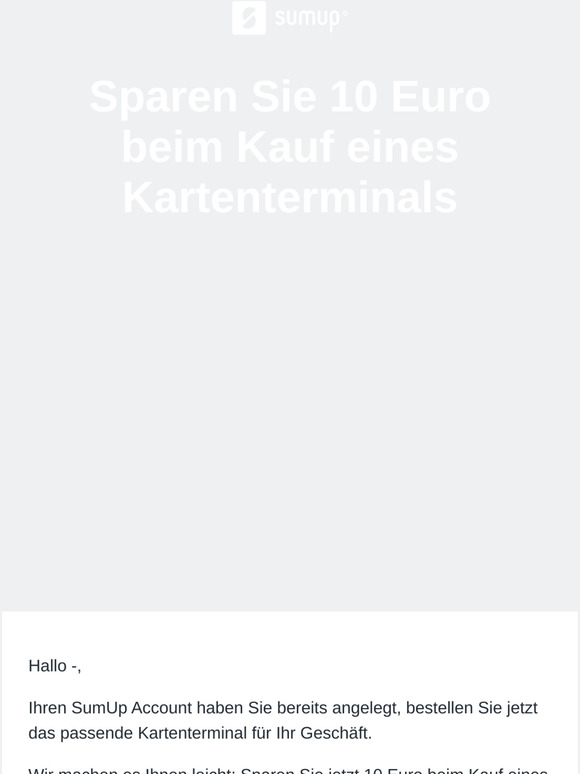 Sparen Sie 10 Euro beim Kauf eines Kartenterminals