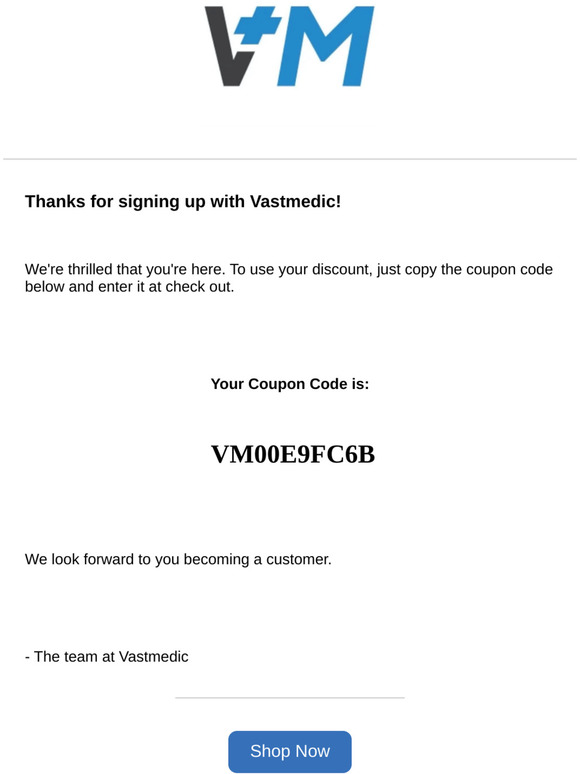 How to use your Vastmedic coupon