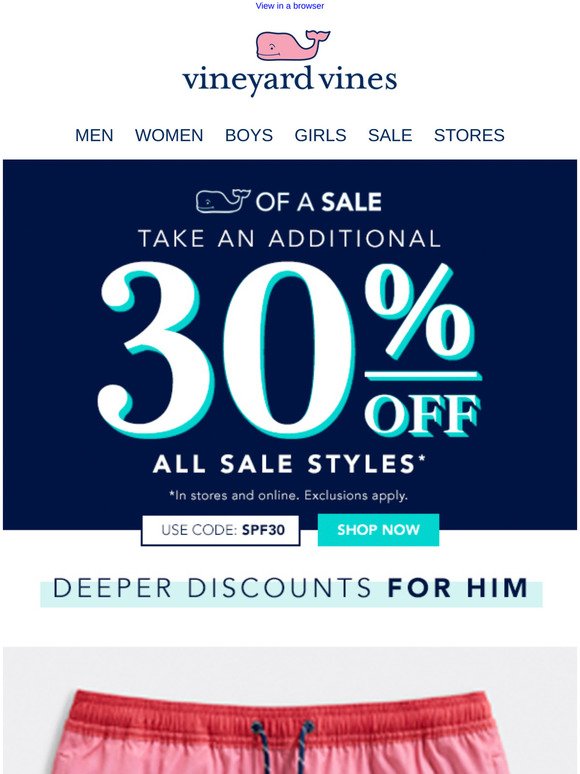 Vineyard Vines: SALE: Take An Additional 30% Off ALL Sale Styles! | Milled