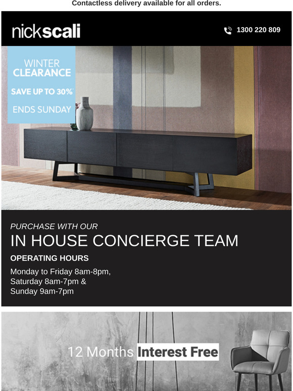 Nick Scali Online Winter Clearance, ENDS SUNDAY! Milled