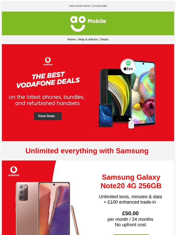 Unlimited data deals on the latest phones