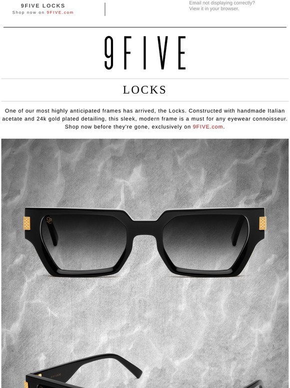 NTWRK - 9FIVE Locks Black & 24K Gold Sunglasses