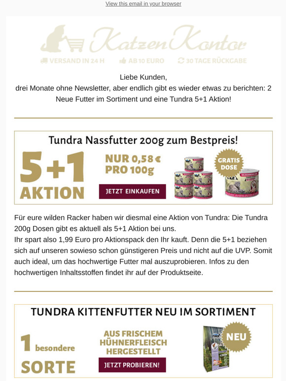 Tundra 5+1 Aktion und neue Produkte