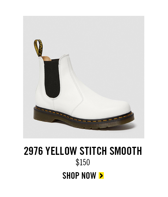 White 2976 yellow stitch smooth leather chelsea boots Clearance