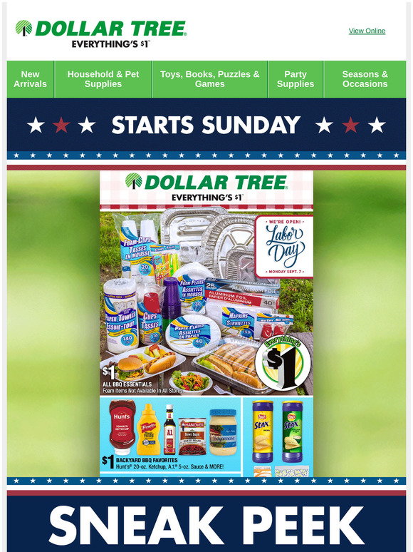 Dollar Tree Sneak Peek our Labor Day Ad! Milled