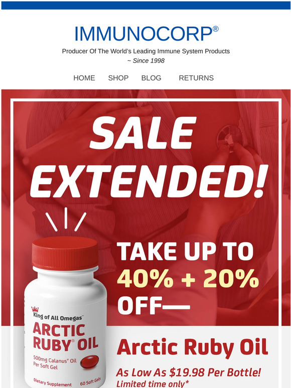 IMMUNOCORP [EXTENDED] Up To 40+20 Off—Arctic Ruby Oil Milled