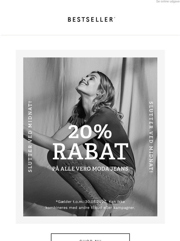 bestseller.dk: ved midnat! 20% rabat på alle Vero Jeans