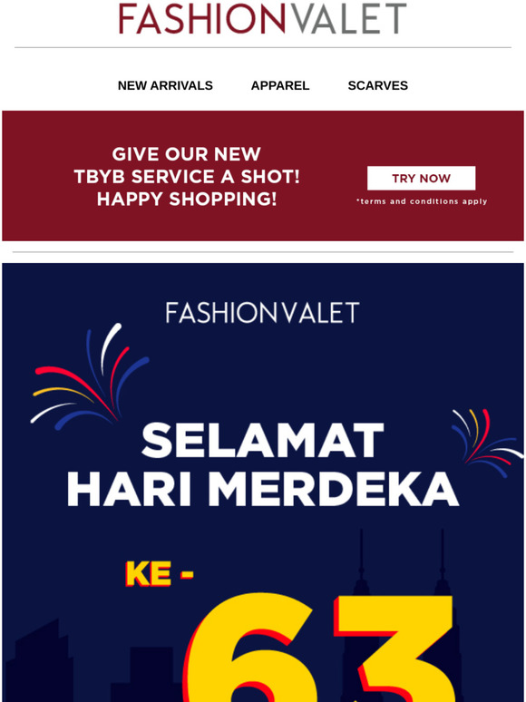 Fashion Valet FV wishes you Selamat Hari Merdeka! 🌺 Milled