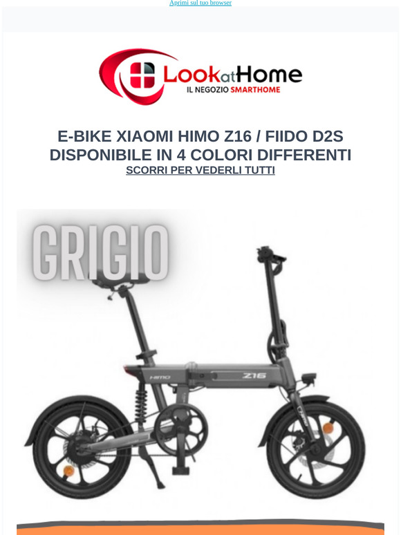 La nuova E-BIKE XIAOMI z16 disponibile in vari colori