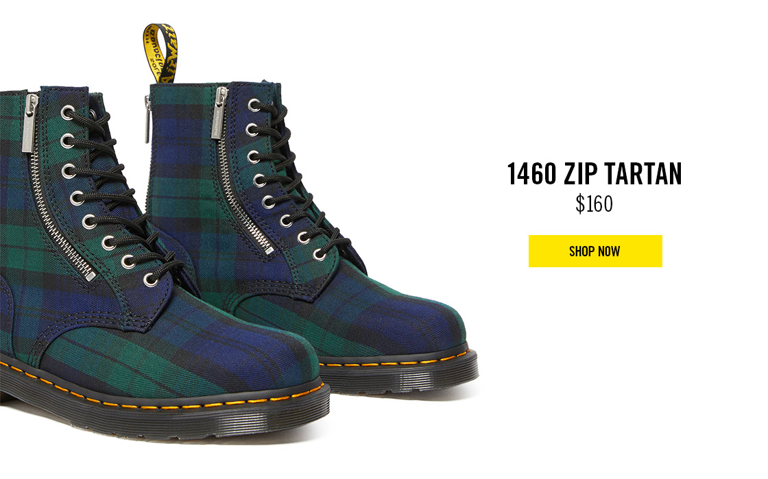 1460 zip tartan ankle boots