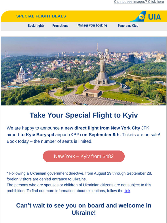 Tickets from NYC to Kyiv on September 9th are on sale!