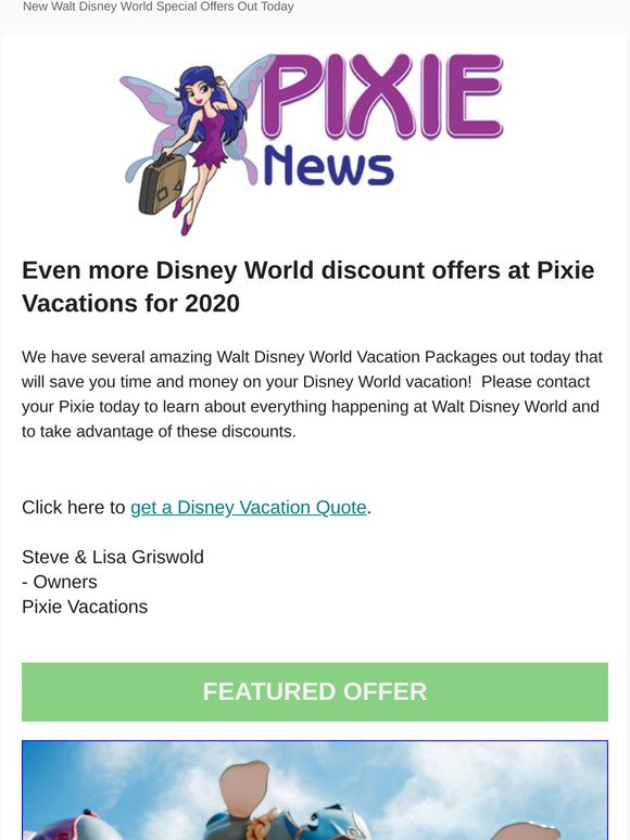 New Walt Disney World Special Offers Launched Today