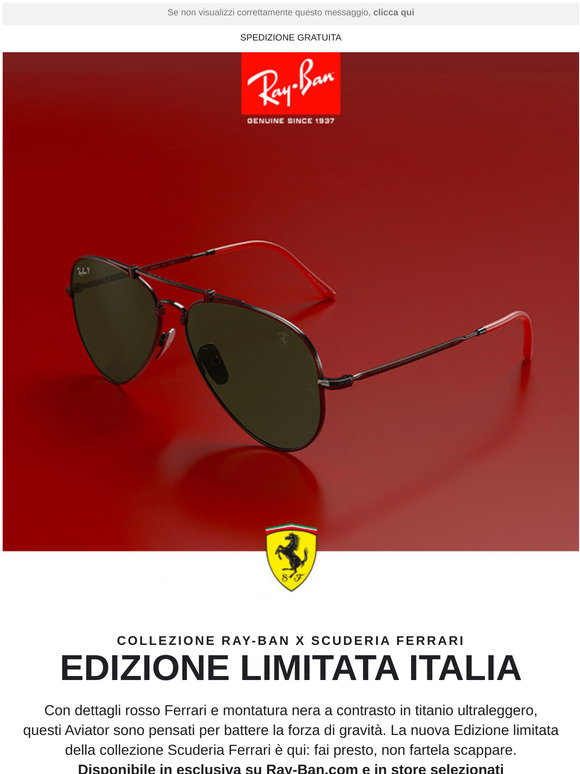 Ray-Ban: Collezione Scuderia Ferrari // Edizione limitata Italia | Milled