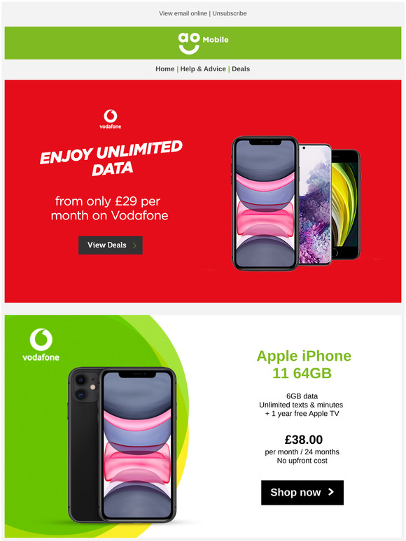 Enjoy unlimited data on the hottest new phones