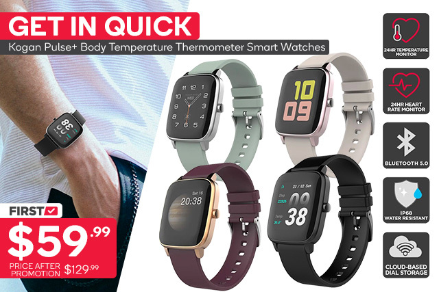 Kogan pulse+ body temperature thermometer online smartwatch