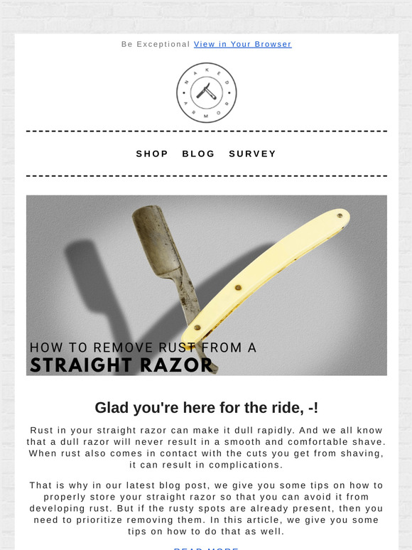 Naked Armor Tips On How To Remove Rust Spots In Your Straight Razor Milled