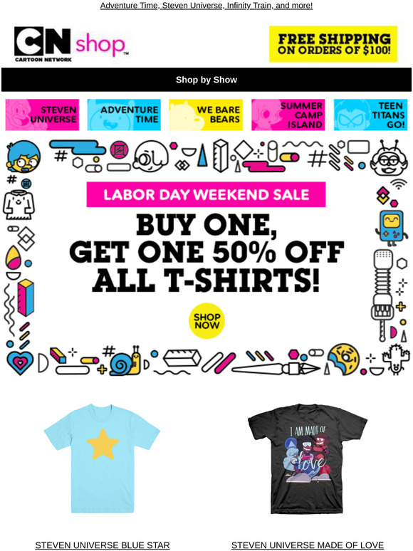 Buy One Get One 50% Off all t-shirts for Labor Day!
