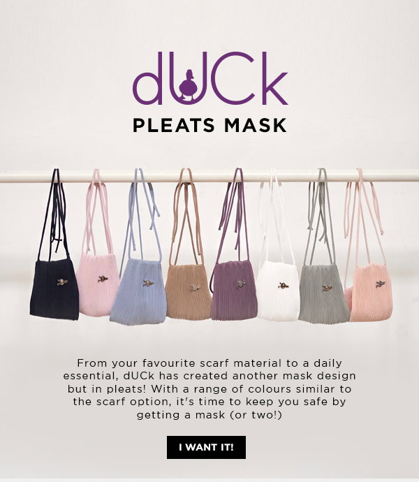 Fashion Valet Mask On With Duck S New Pleats Face Mask Milled