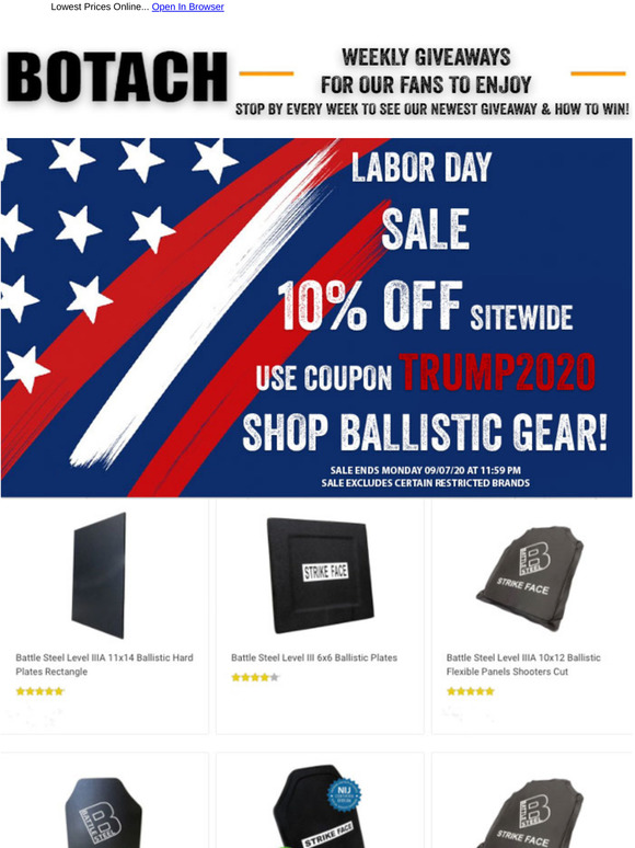 Botach Tactical Shop Ballistic Gear & Use Coupon Code TRUMP2020 To Get