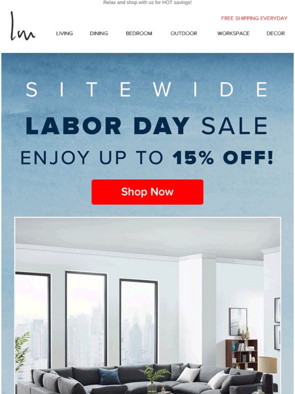 Hey, Save Up To 15% For Labor Day Weekend 🙌