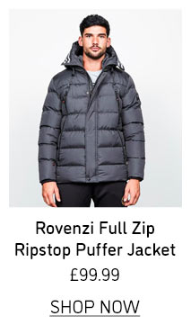 rovenzi full zip ripstop puffer jacket