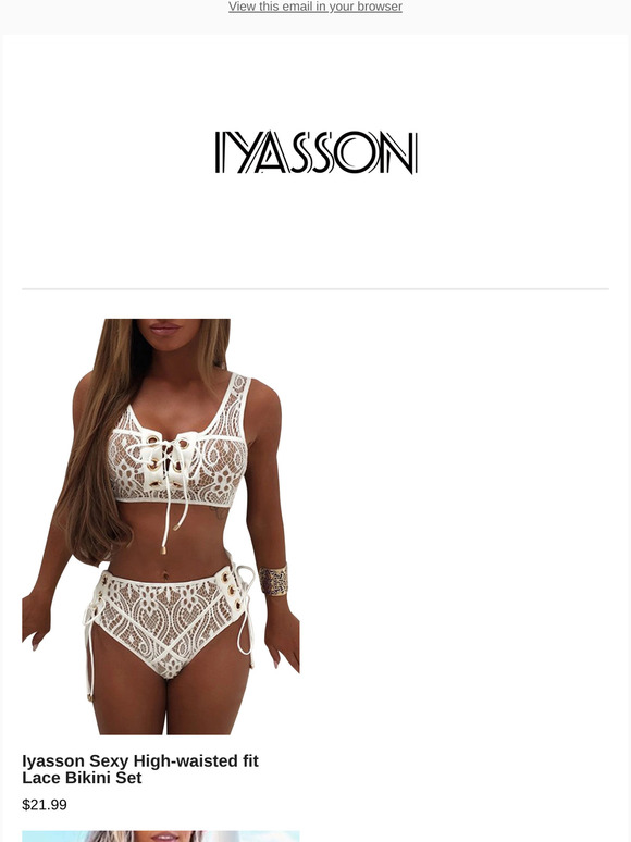 Women Sexy Striped Sling High Waisted Halter Bikini – Iyasson