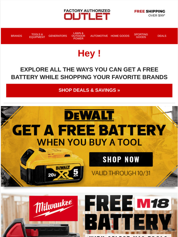Factory Authorized Outlet All The Ways You Can Get A FREE Battery