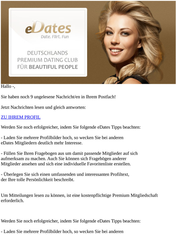 Sie haben 9 ungelesene Nachricht/en in Ihrem Postfach!