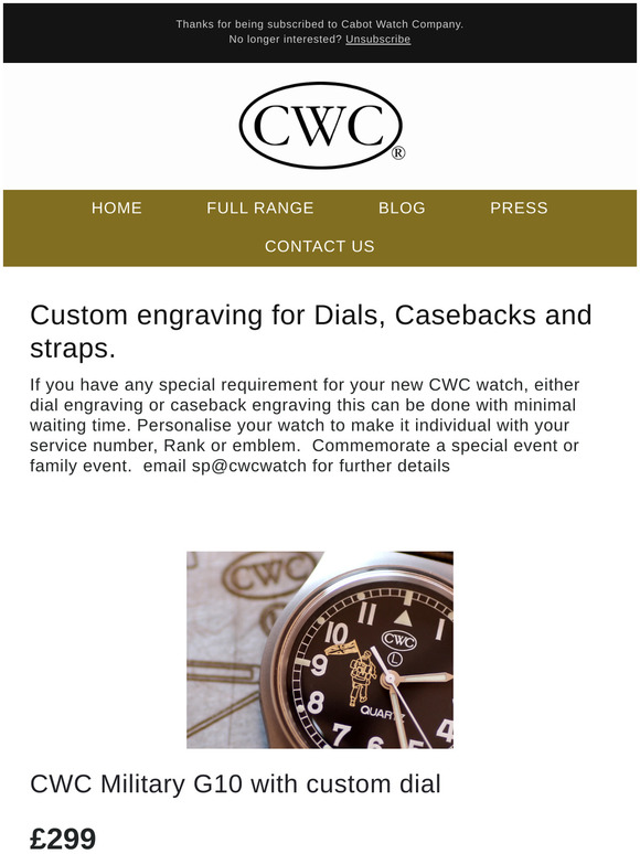 CWC dial and caseback engraving