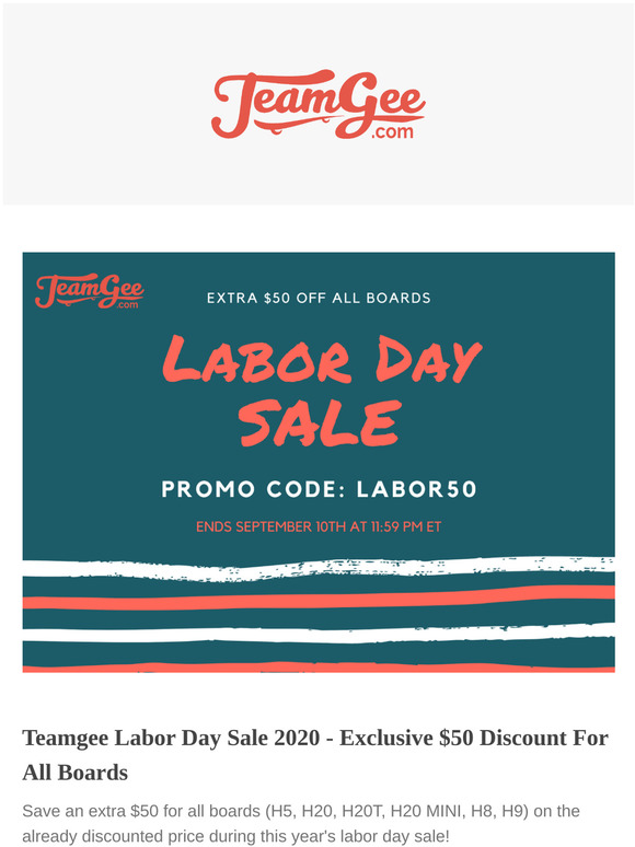 Labor Day Sale 2020 - Exclusive $50 Discount For All Boards