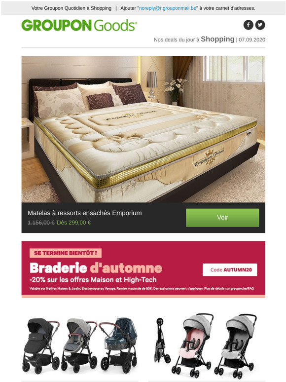 Groupon Be Matelas A Ressorts Ensaches Emporium Poussette Xmoov 3 En1 Kinderkraft Poussette Kinderkraft Capsules De Lessive Ariel Plus Sur Les Offres Maison Et High Tech Milled