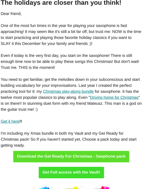 The holidays are closer than you think! Let's play saxophone this Christmas!