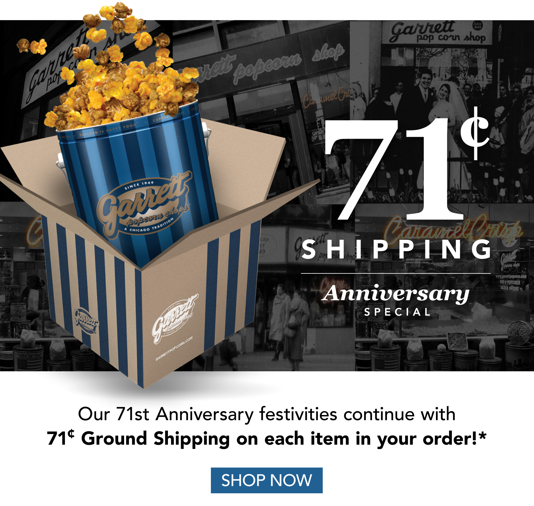 Garrett Popcorn 71 Shipping Special Anniversary Offer Milled