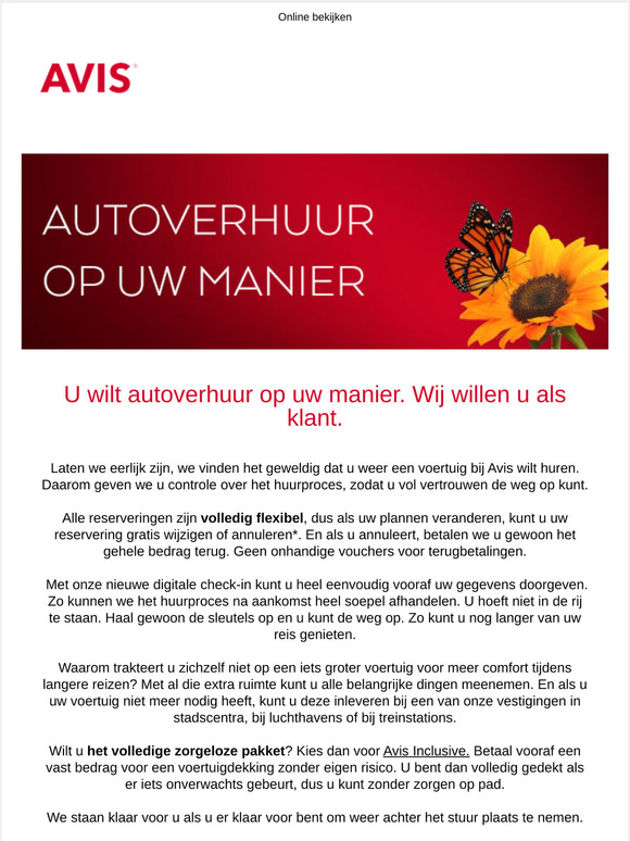Autoverhuur op uw manier