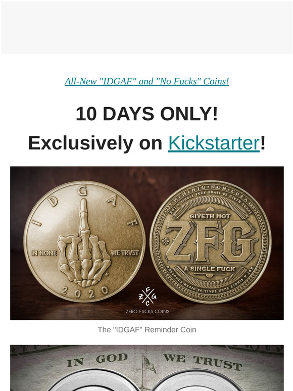 Zero Fucks Coin All New Idgaf Coins Milled