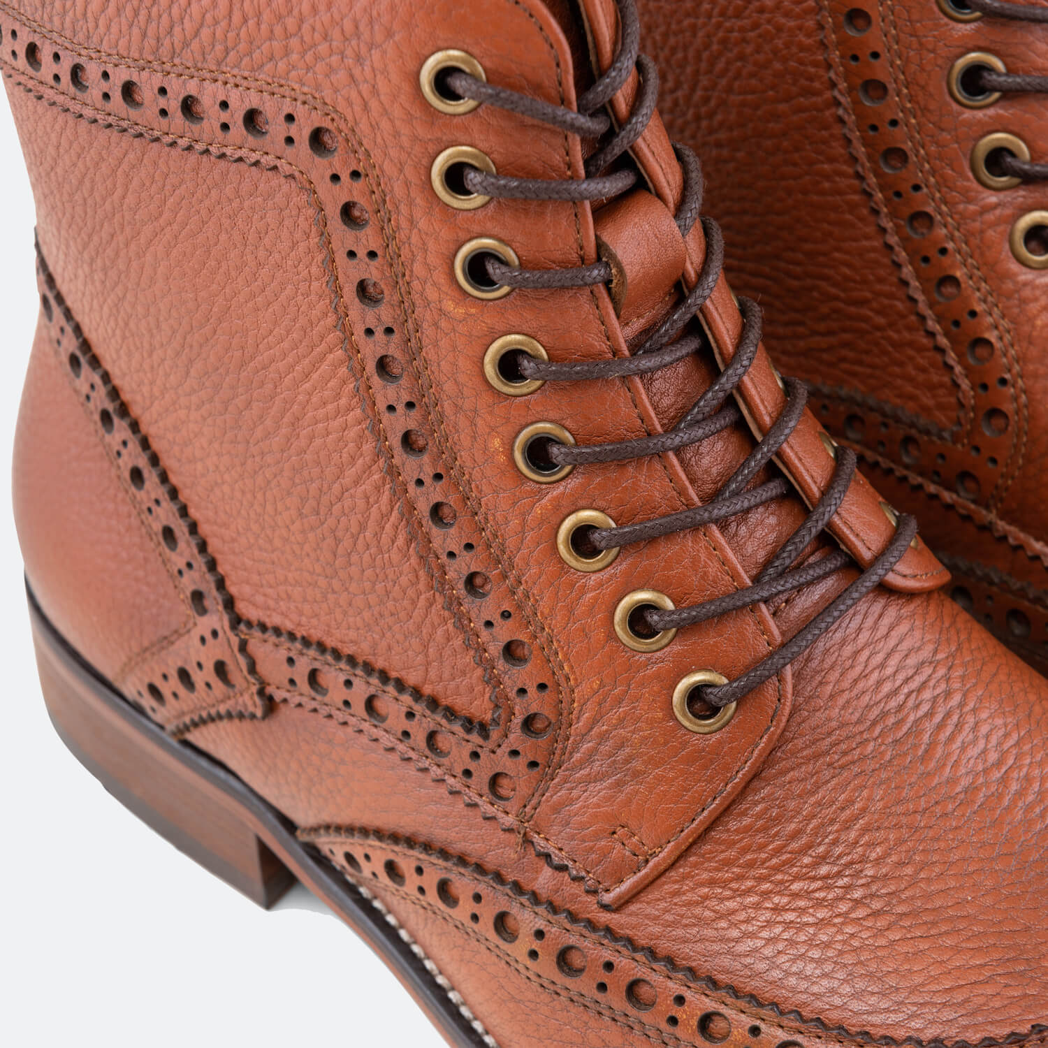 belmont mahogany wingtip combat boots